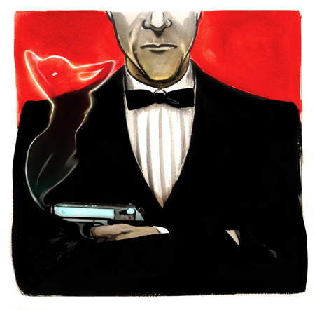 james bond Wired veronica fish veronica hebard red Lady gun smoke minimal ink digital