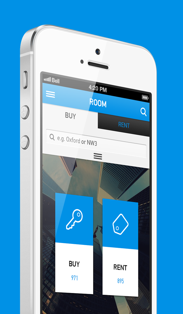 app ios iphone room Rent buy search Interface UI application mobile