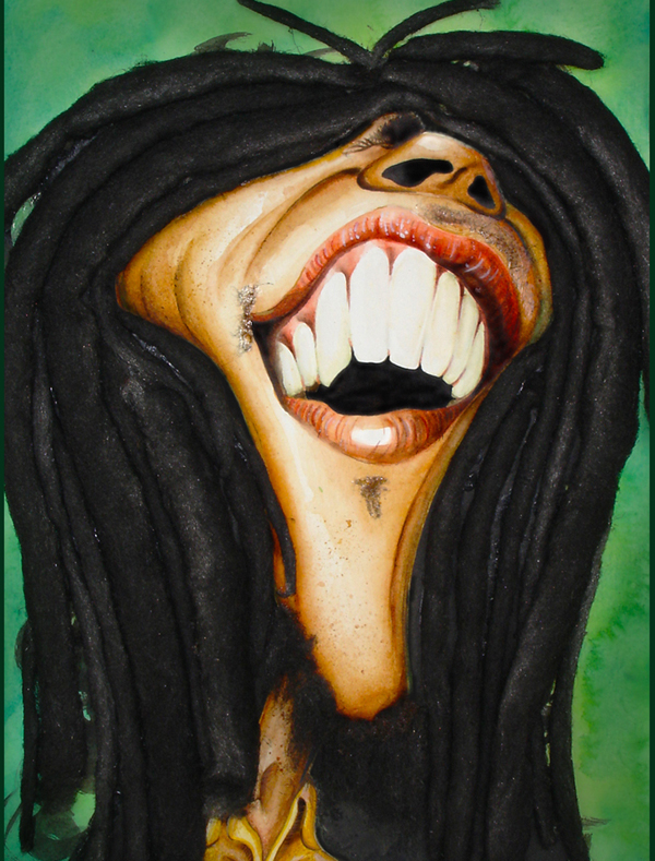 Bob Marley caricature   watercolor reggae Singer