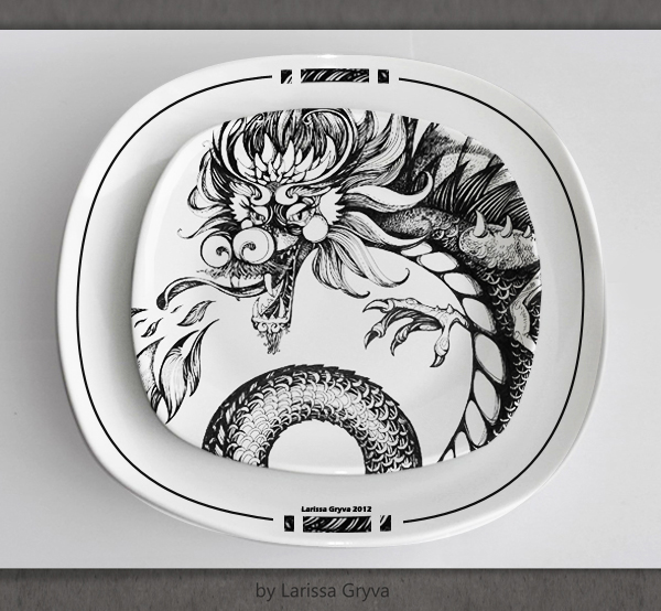 dragon dragons illustrations paper line lines black White Black&white hand drawing design cup plate iphone ornamental decorative art skin black and white hand made chinese graphic arts graphics