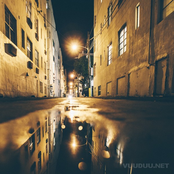 night Urban Street dark reflection city alley Dangerous