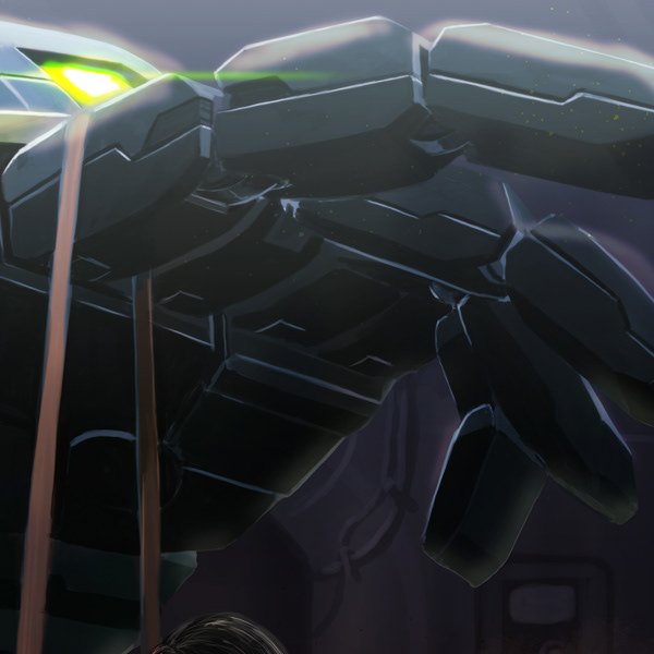 digital painting   mecha anime commission robot android Scifi aospades