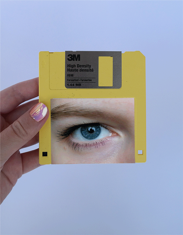 floppy Retro 90's colour art design plastic disk vaporwave vapor