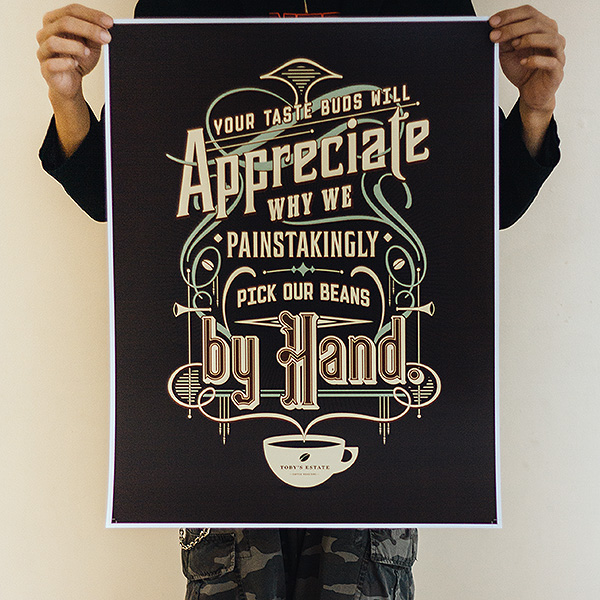 tobys estate ph tobys estate typographic typographic poster pop-up cafe cafe Coffee third-wave coffee postcards