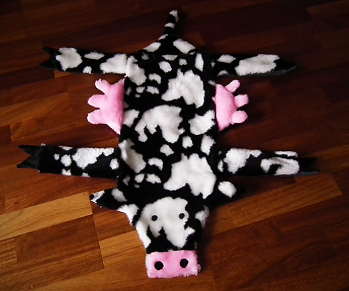 cow  skin plush  fur  rug  mat