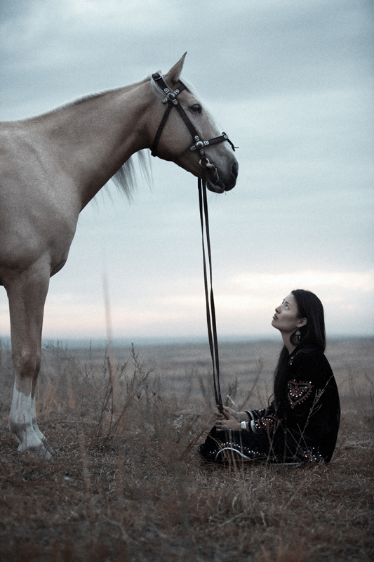 horse  WOMAN  asian  Kazakhstan   Kazakh  portrait  sensuality  two  sad  Outdoors  romantic  beauty  Female  togetherness