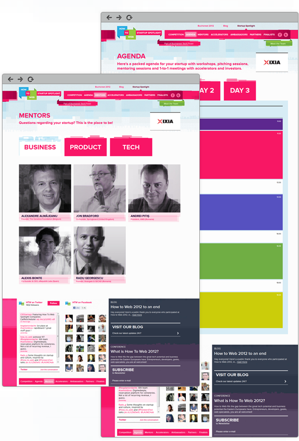 x3 HTW green blue purple Glitch swiss design conference Startup Blog mobile Web pink