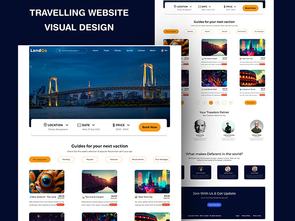 Travelling Website Visual Design