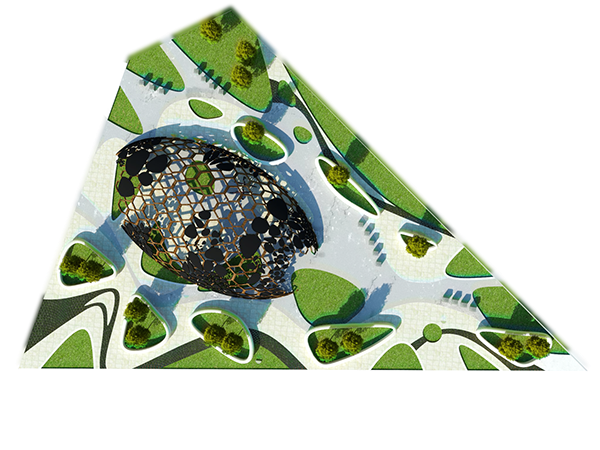 Rhinoceros hexagon structure 3D organic Street forniture Grasshopper Illustrator photoshop parameters Landscape design parametric flow