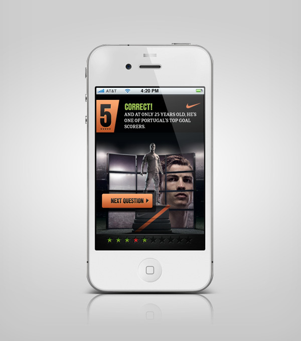 Nike mobile soccer sport game Web interactive