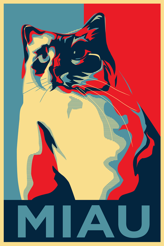 obama hope poster cats shirt design