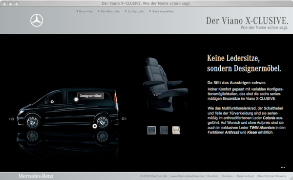 mercedes-benz viano werbung Kampagne Webspecial campaign 3D Flash Kathrin Schmitz