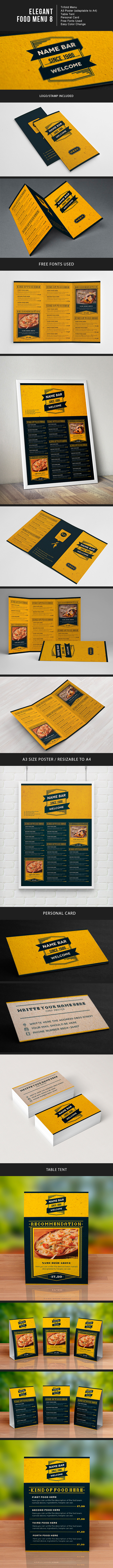 design Food  menu elegant Illustrator graphicriver restaurant bar buy template luuqas color modern simple clean