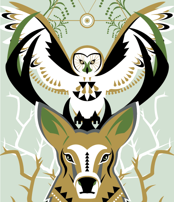 skateboard totem pole animals vector anima