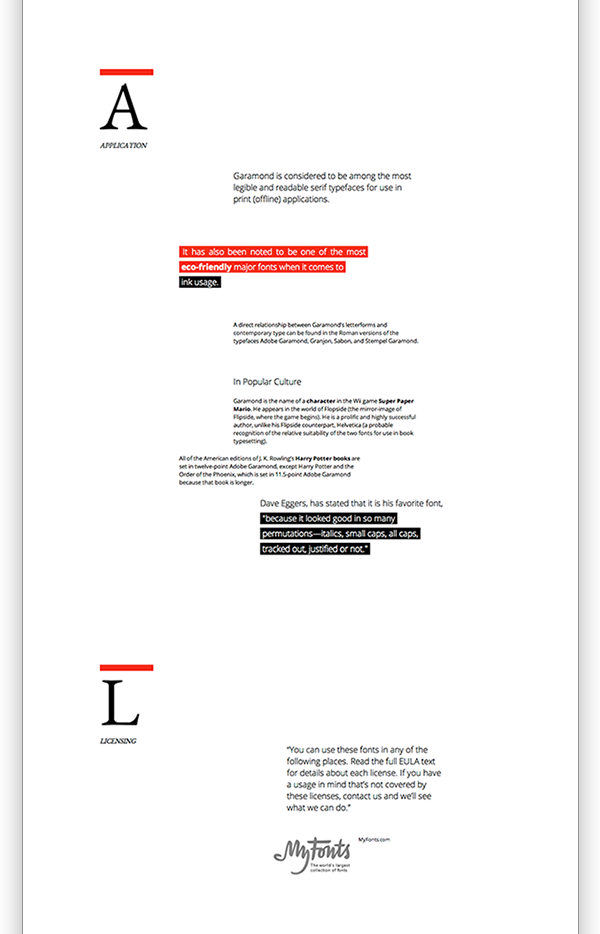 Garamond Typeface History of Garamond garamond licensing web layout web project site design Website