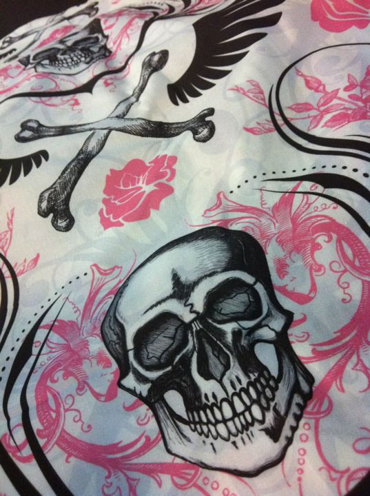 fabric skulls kids punk wallpaper