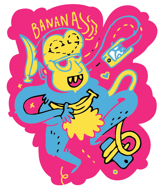 selfie hashtag poster #Poster Bananas print illustratio smartphone