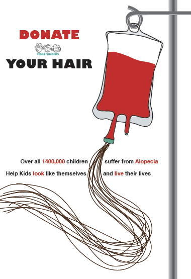 Donation poster Campaign Poster Wigs for Kids