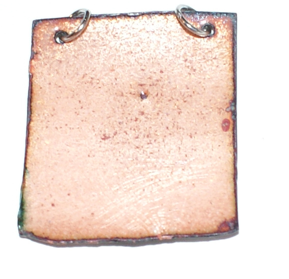 enameling  enamel   glass powder  Copper pendant