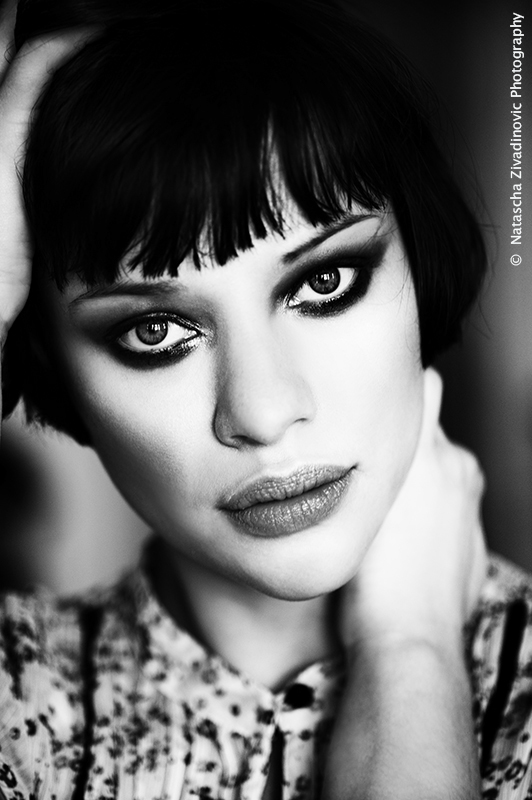 natascha zivadinovic photography berlin digital work model anna lea Bensch Make up by pascale jean-louis black and white lange wimpern spitze glamour