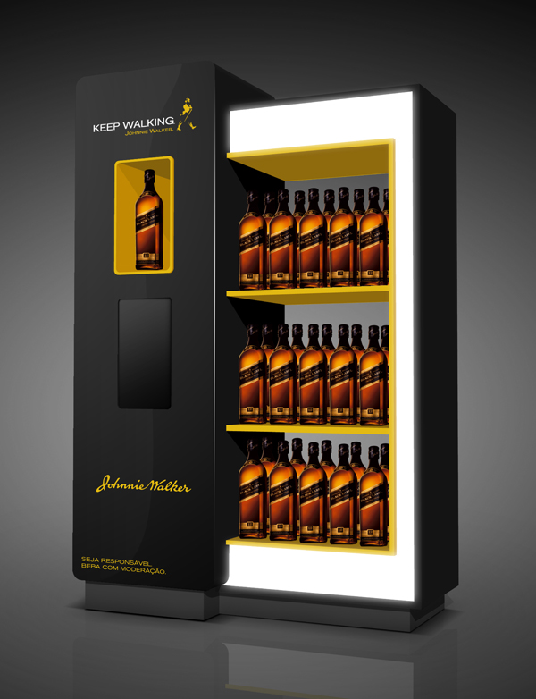 Johnnie Walker Exhibition  J&B Smirnoff gin Vodka Whisky 3D Display design concept drinks light bottle Portugal