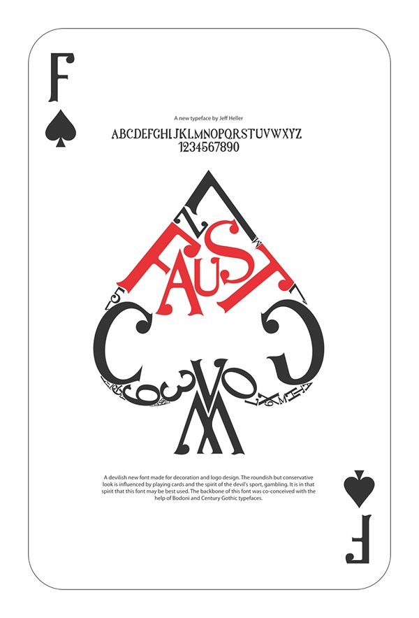 Faust gambling design bodoni Century Gothic embellishment poster Typeface