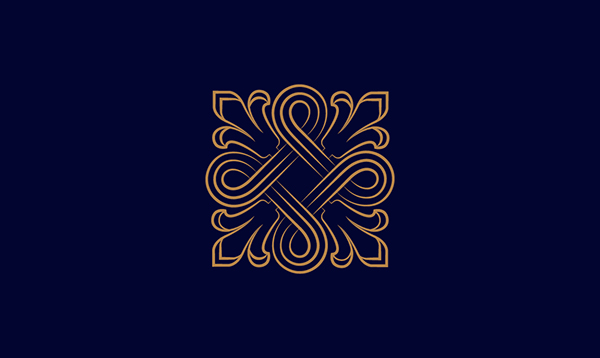 identity ethinc Clothing contemporary logo navy blue gold knot infinity traditional motifs culture indian floral