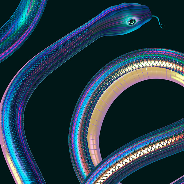 Snakes Pattern Design Iridescent and Holographic