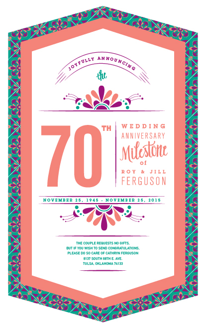 mexico pattern bright anniversary invitation design HAND LETTERING happy