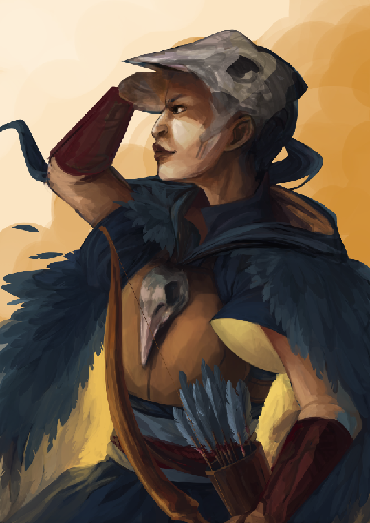 wip work in progress portrait warrior archer woman