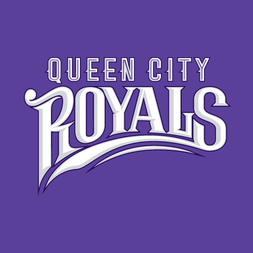 queen city Royals lion crown type purple logo Logo Design baseball team sports identity Identity System