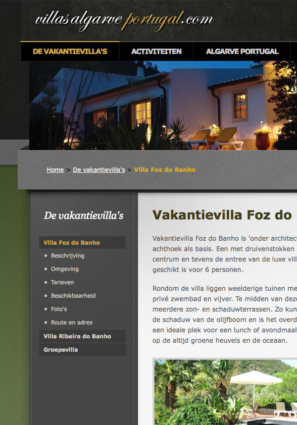 jeroen rijpstra Van der Let & Partners Identity Villa's Algarve Portugal Webdesign