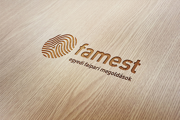 famest wood Unique solutions Egyedi faipari fa logo identity TIMBER