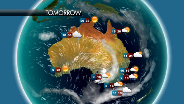 broadcast Weatherzone weather ABC Australia Borealis satellite maps icons world news bulletin media tv