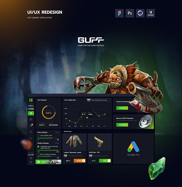 BUFF I UI/UX design for gaming loyalty app