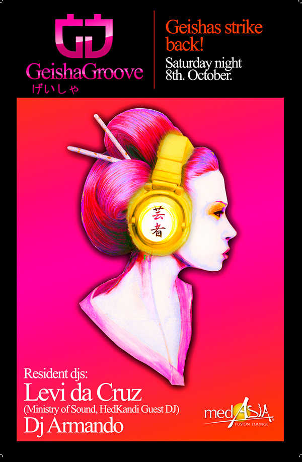 logo flyer Web geisha dj party Event