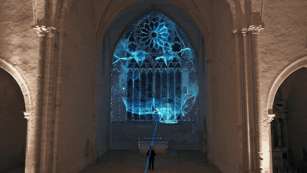 ez3kiel Mapping interactive laser abbaye church
