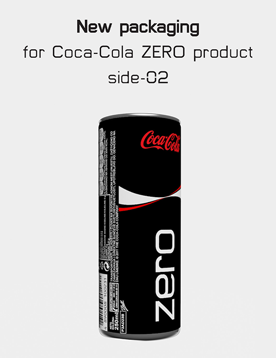 coca cola coke zero new re-brand design Slim sleek can