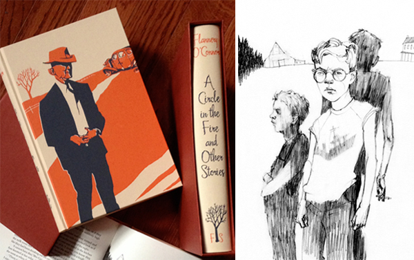 sketches  roughs  finals  short story  book flannery o'connor  1950s  graphite
