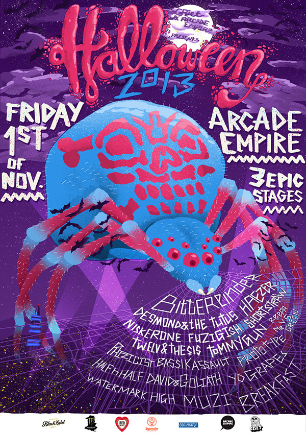 spider griet Halloween arcade empire monster pretoria city party Event Web