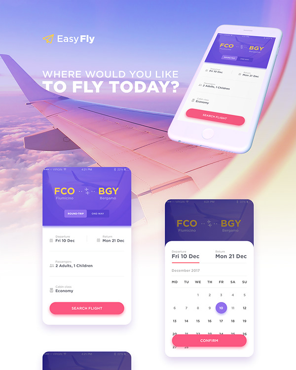 Flight tickets search app [2016]
