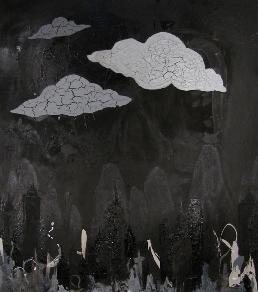 clouds abstract china Landscape mixed media black