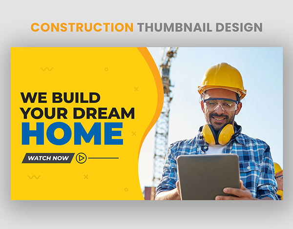 Construction YouTube Video Thumbnail Design