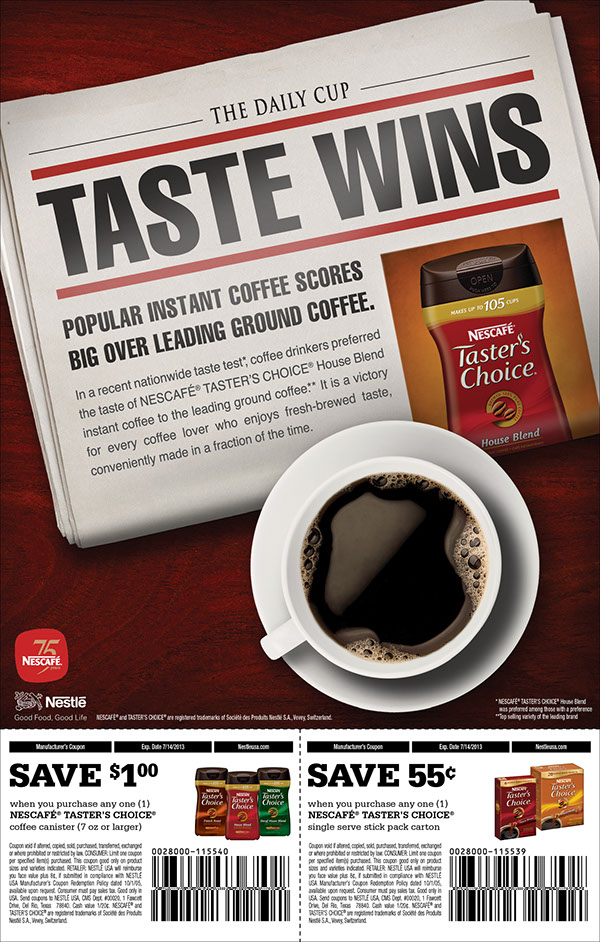 Taster's Choice Coffee fsi insert