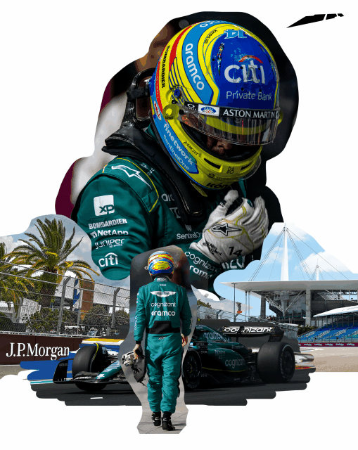 Póster de Fernando Alonso de 2023 - Aston Martin F1