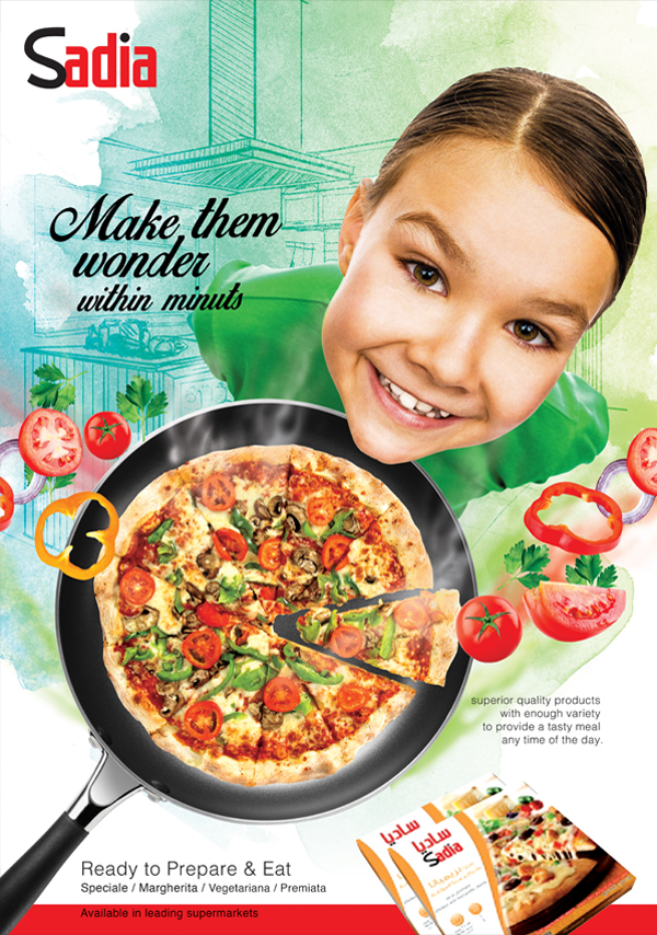 Print campaign poster burger pizz Pizza advertisement creative ad Newspaper Ad Magazine Ad
