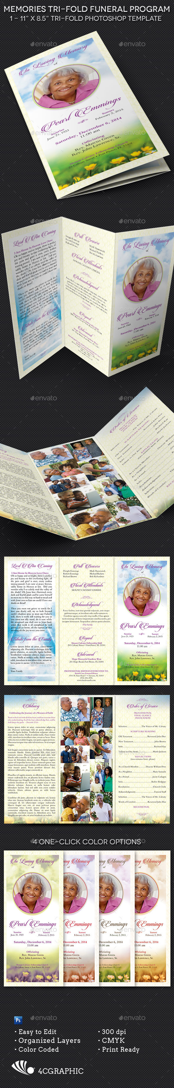 Baby Shower brochure bulletin candle light church cloud decorative family floral full page funeral garden heaven home