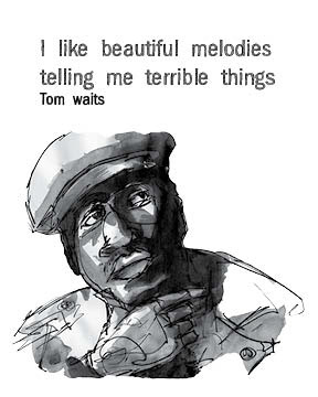tom waits Poetry  Flight Distance ink small change narrative