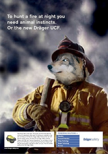 Dräger Safety elephant seven Print campaign firefighting ucf