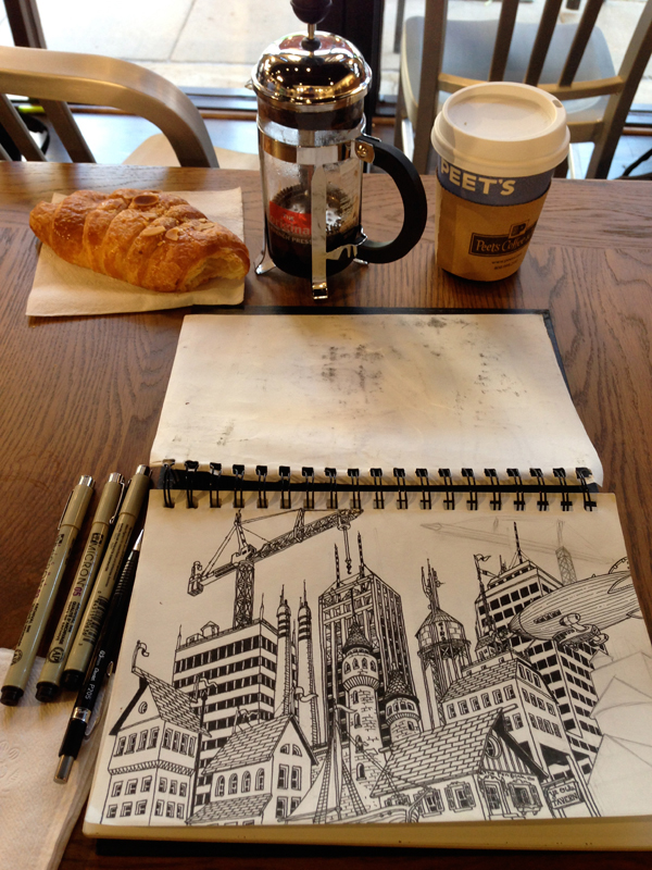 Adobe Portfolio sketchbook sakura pigma micron urban sketching